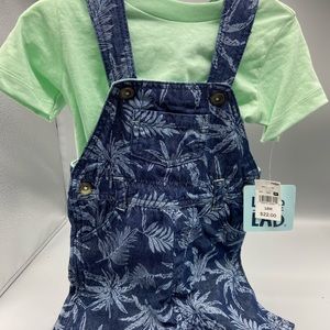 NWT boy 18m overall short set